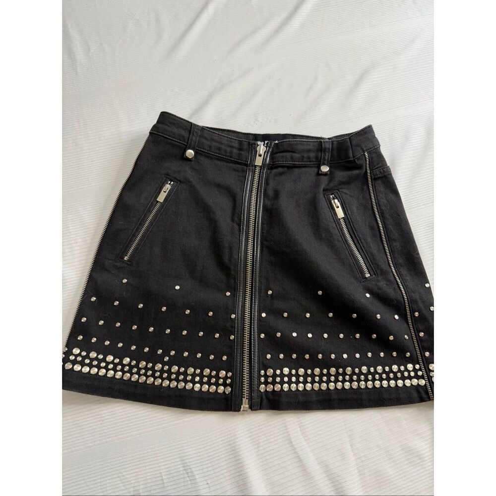 The Kooples Black Studded Skirt Size Small
